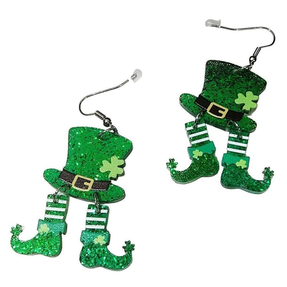 St. Patrick's Day Sparkling Ornament Earrings